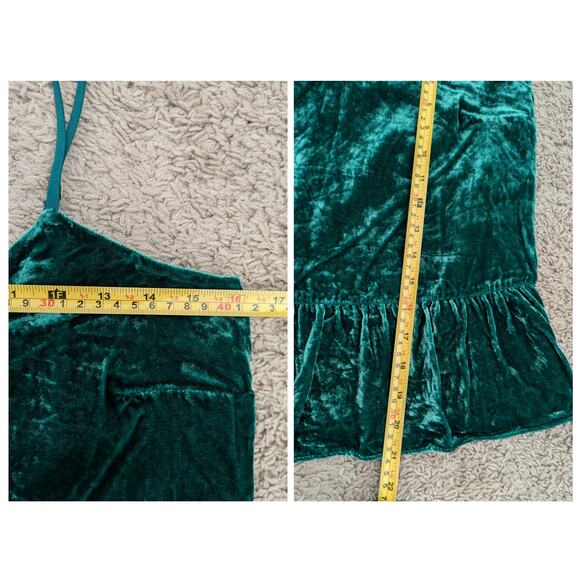 J.Crew Peplum Top Womens Sz 0 Kelly Green Velvet Burnout Silk Whimsigoth Fairy - Picture 4 of 8